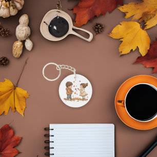 Jolie Automne Enfants Jouer
