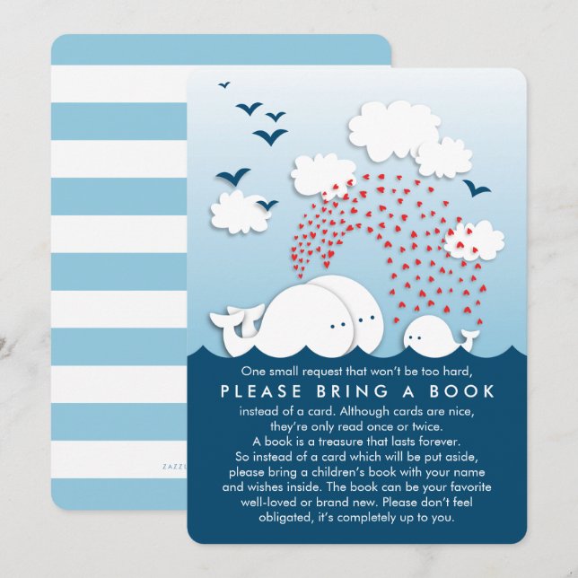 Jolie baleines blanches Couples Apportez une carte (Devant / Derrière)