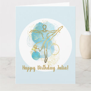 Jolie Ballerina or Aquarelle Carte Anniversaire