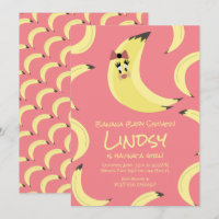Jolie Banana Rose Girls Baby shower Invitation