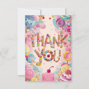 Jolie belle carte de remerciements Candyland