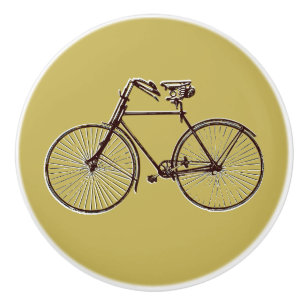 Jolie bicyclette à bouton tiroir tirer brun or