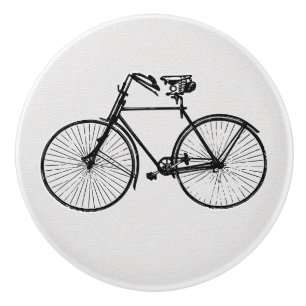 Jolie bicyclette à bouton tiroir tirer noir blanc