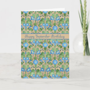 Jolie Blue Morning Gloire Septembre Carte d'annive