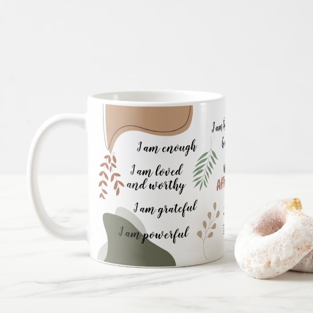 Jolie Boho Mes Affirmations Quotidiennes Mug (Avec donut)