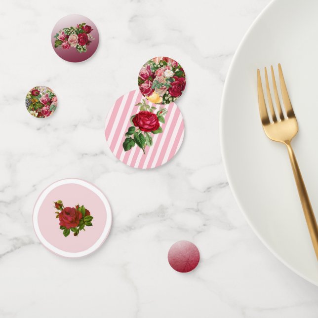 Jolie Bourgogne et Rose floral rose Confetti (Groupe)