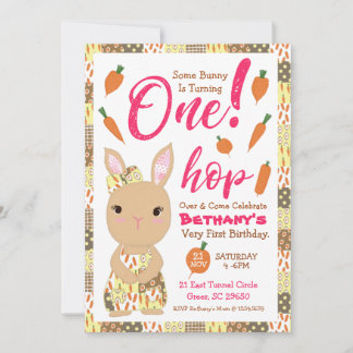 Jolie Bunny Invitation Anniversaire Pour Fille