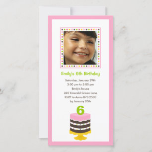 Jolie Cake Photo Anniversaire Fête Invitation - Ro