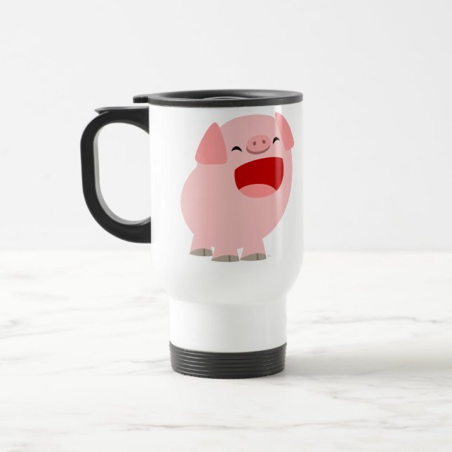 Jolie caricature chanter cochon Commuter Mug (Gauche)