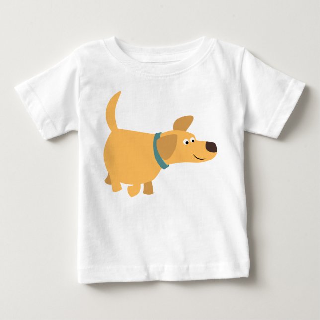 Jolie caricature Labrador Jaune T-shirt bébé (Devant)