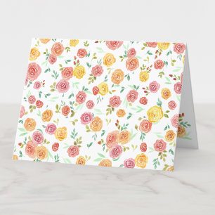 Jolie carte blanche Motif Rose Watercolor