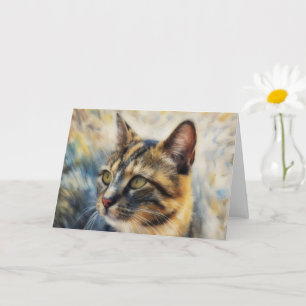 Jolie carte Calico Cat Face Art Note