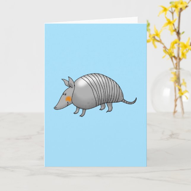jolie carte d'anniversaire armadillo (Fleur jaune)