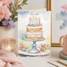 Jolie carte d'anniversaire avec nom personnalisé f