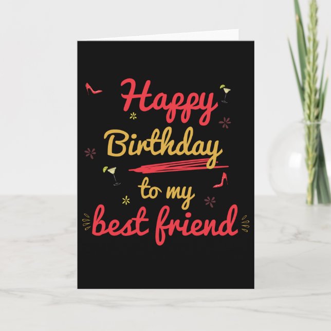 Jolie Carte d'anniversaire Best Friend (Devant)