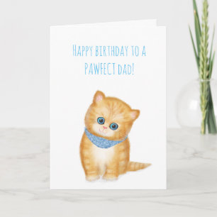 Jolie carte d'anniversaire de chaton gingembre du 