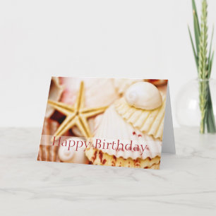 Jolie carte d'anniversaire des coquillages