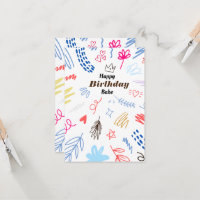 Jolie carte d'anniversaire Doodle