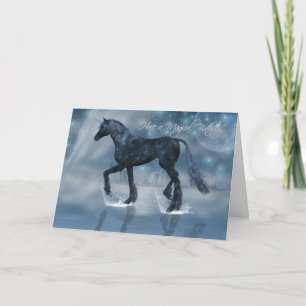 Jolie carte d'anniversaire magique avec Unicorn