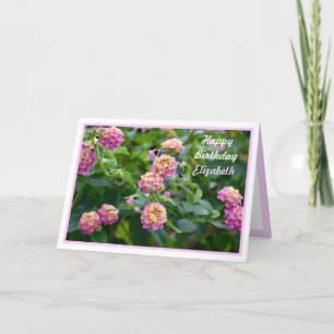 Jolie carte d'anniversaire personnalisée Fleurs