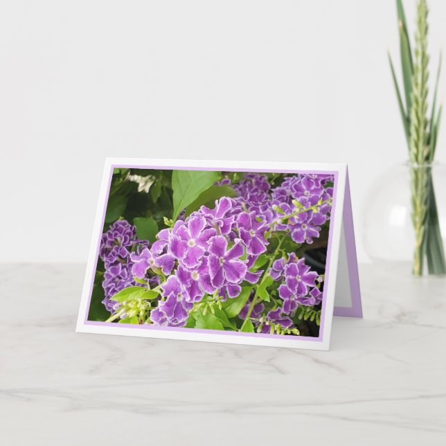 Jolie carte d'anniversaire personnalisée Fleurs (Devant)