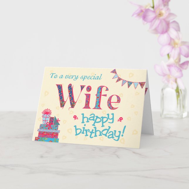 Jolie carte d'anniversaire pour femme, Bunting, Ca (Orchidée)