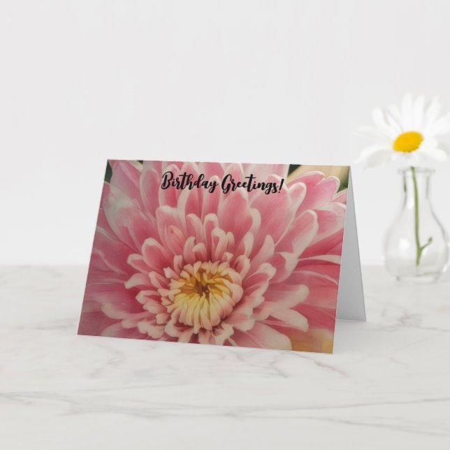 Jolie carte d'anniversaire rose (Petite plante)