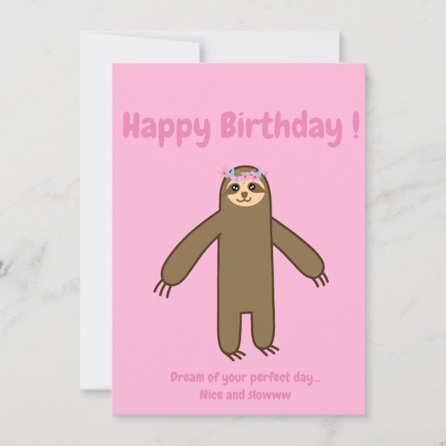 Jolie carte d'anniversaire rose pâle (Devant)