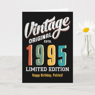Jolie carte d'anniversaire vintage personnalisée e