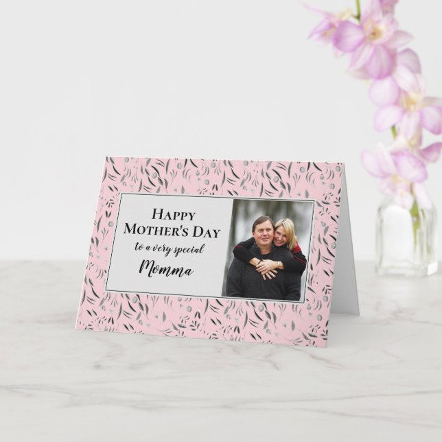 Jolie carte de Bonne Fête Maman avec fleurs pour l (Orchidée)