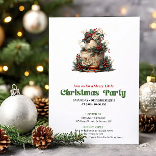 Jolie carte de fête de gâteau de Noël rétro