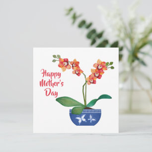 Jolie carte de fête des mères d'orchidées tachetée
