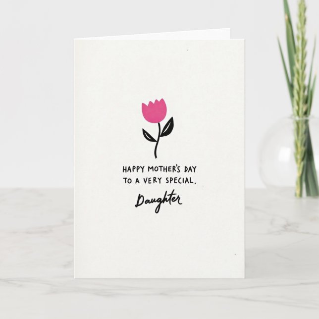Jolie carte de fête des mères pour fille (Devant)
