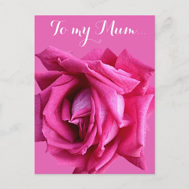 Jolie carte de fête des mères rose rose (Devant)