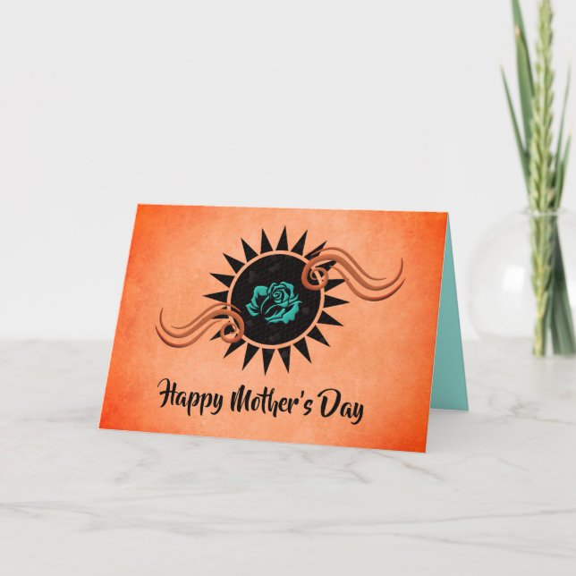 Jolie carte de Fête des Mères Turquoise de Corail (Devant)