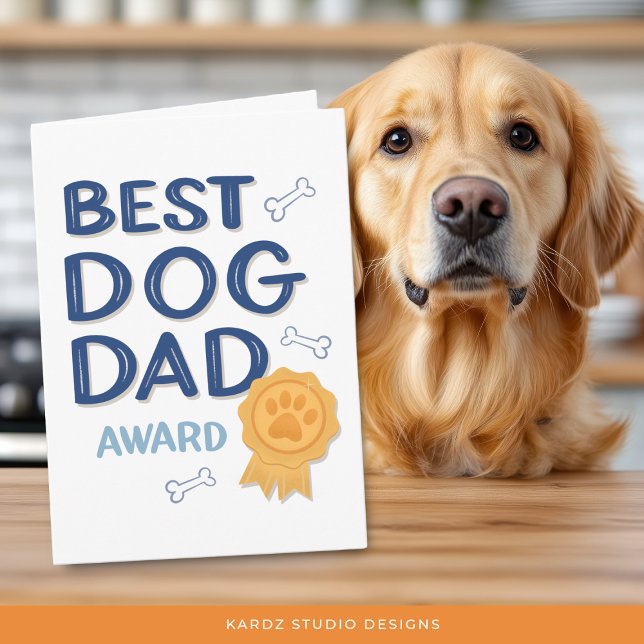 Jolie carte de Fête des Pères Meilleur Papa Chien (The card is shown in 5 x 7 inches. Personalize your message and select your size before checkout.)
