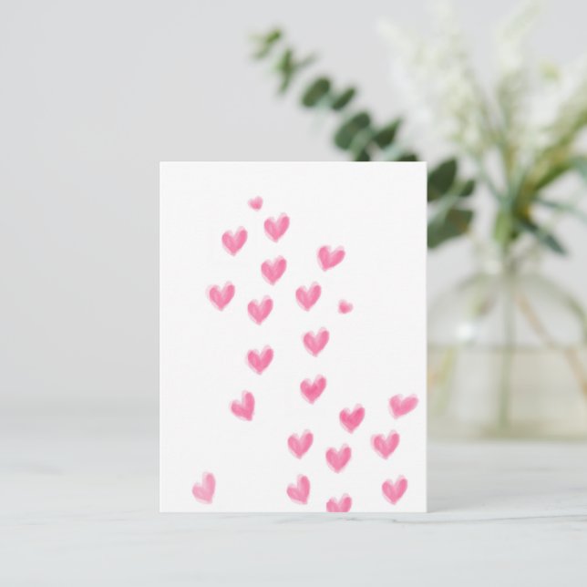 Jolie carte de la Saint-Valentin avec cœurs aquare (Debout devant)