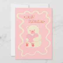 jolie carte de la Saint-Valentin avec un ours en p