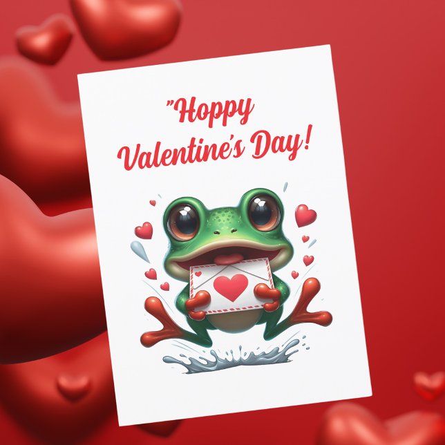 Jolie Carte de la Saint-Valentin Grenouille Mignon (Créateur téléchargé)