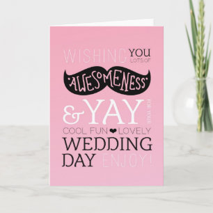 Jolie carte de mariage avec moustache d'amour amus