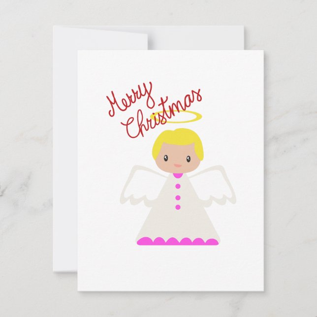 Jolie carte de Noël à plat d'ange de Noël (Devant)