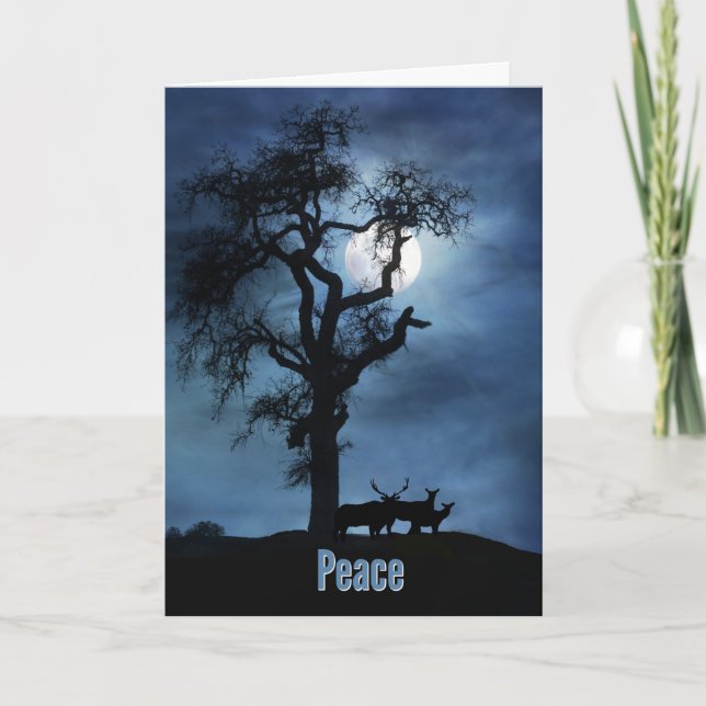 Jolie carte de Noël de vacances de la paix Elks (Devant)