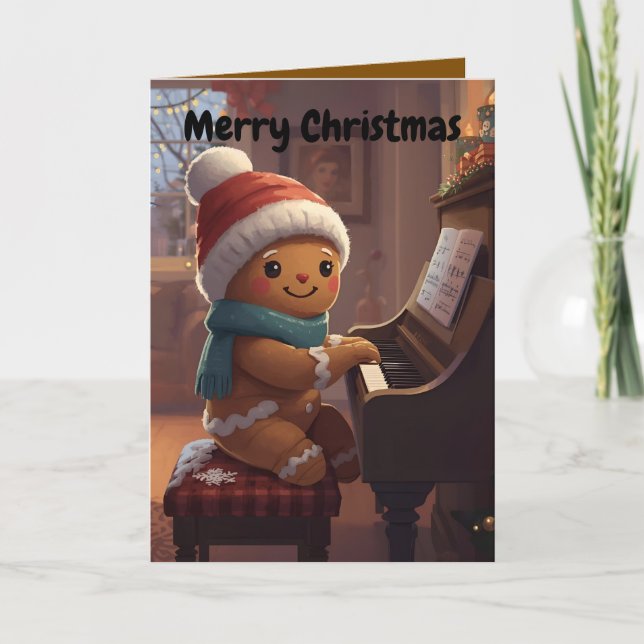 jolie carte de Noël pliée en forme de garçon en pa (Devant)