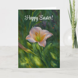 Jolie carte de Pâques avec fleurs de lys en art