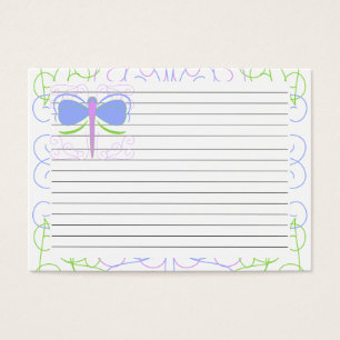 Jolie Carte de Recette Dragonfly Bleue Et Vert