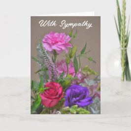 Jolie carte de Sympathie des fleurs de bouquet flo