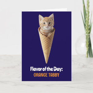 Jolie carte de vœux cône tabby orange