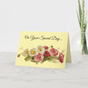 Jolie carte de vœux d'anniversaire florale