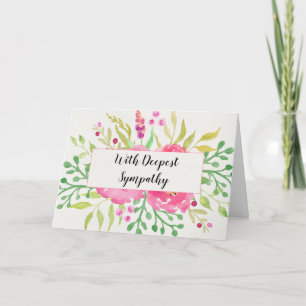Jolie carte de voeux de Fleurs aquarelles Sympathi