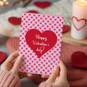 Jolie Carte de Vœux de la Saint-Valentin Cœurs Ros
